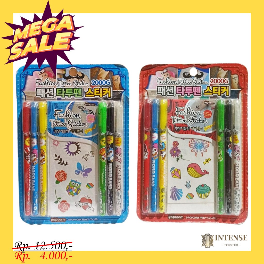 

FASHION TATTOO STICKER + 6 MARKER NORA BAND 2000G (8809335074647)