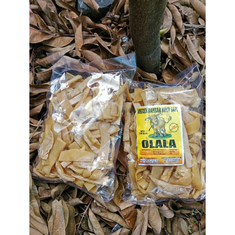 

Maknyuss1 Krecek Rambak Olala/Rambak Kulit Sapi/Krupuk Rambak Mentah Siap Goreng 500G Varian Stik