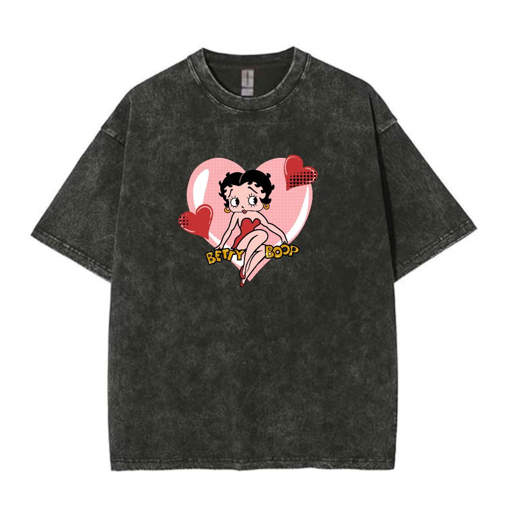 Kaos Acid Wash Oversize Betty Boop