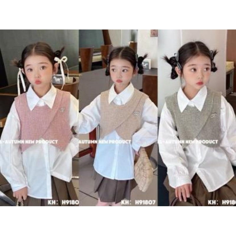 SHISHANG / ATASAN KEMEJA IMPORT PREMIUM ANAK CEWEK / PEREMPUAN USIA 5TH - 10THN H91807