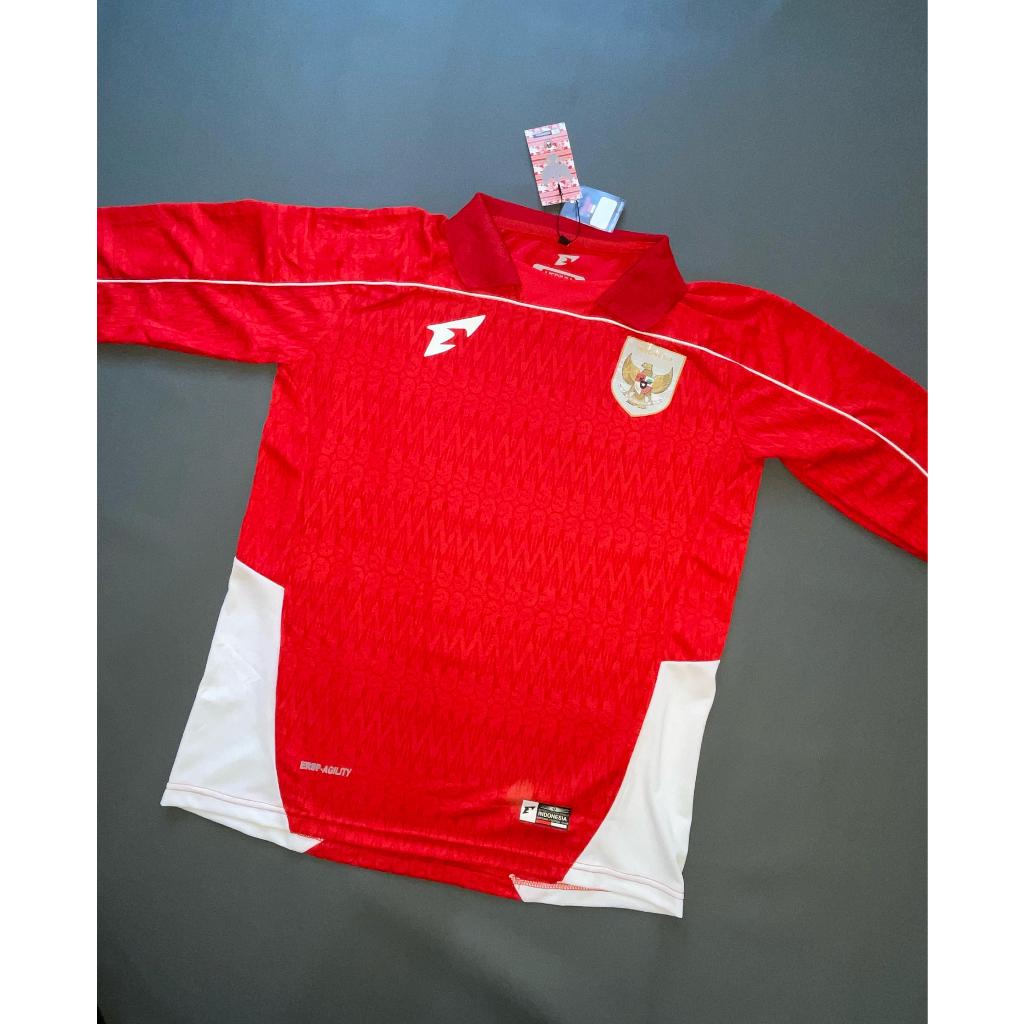 JERSEY TIMNAS INDONESIA BAJU BOLA TIMNAS LENGAN PANJANG ERSPO HOME MERAH GRADE ORIGINAL
