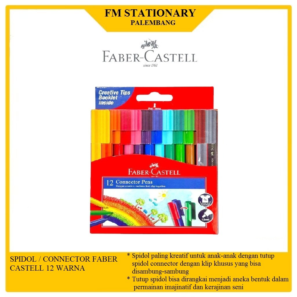 

Connector Pen Faber Castell 12 Colour / Spidol Faber Castell 12 Warna
