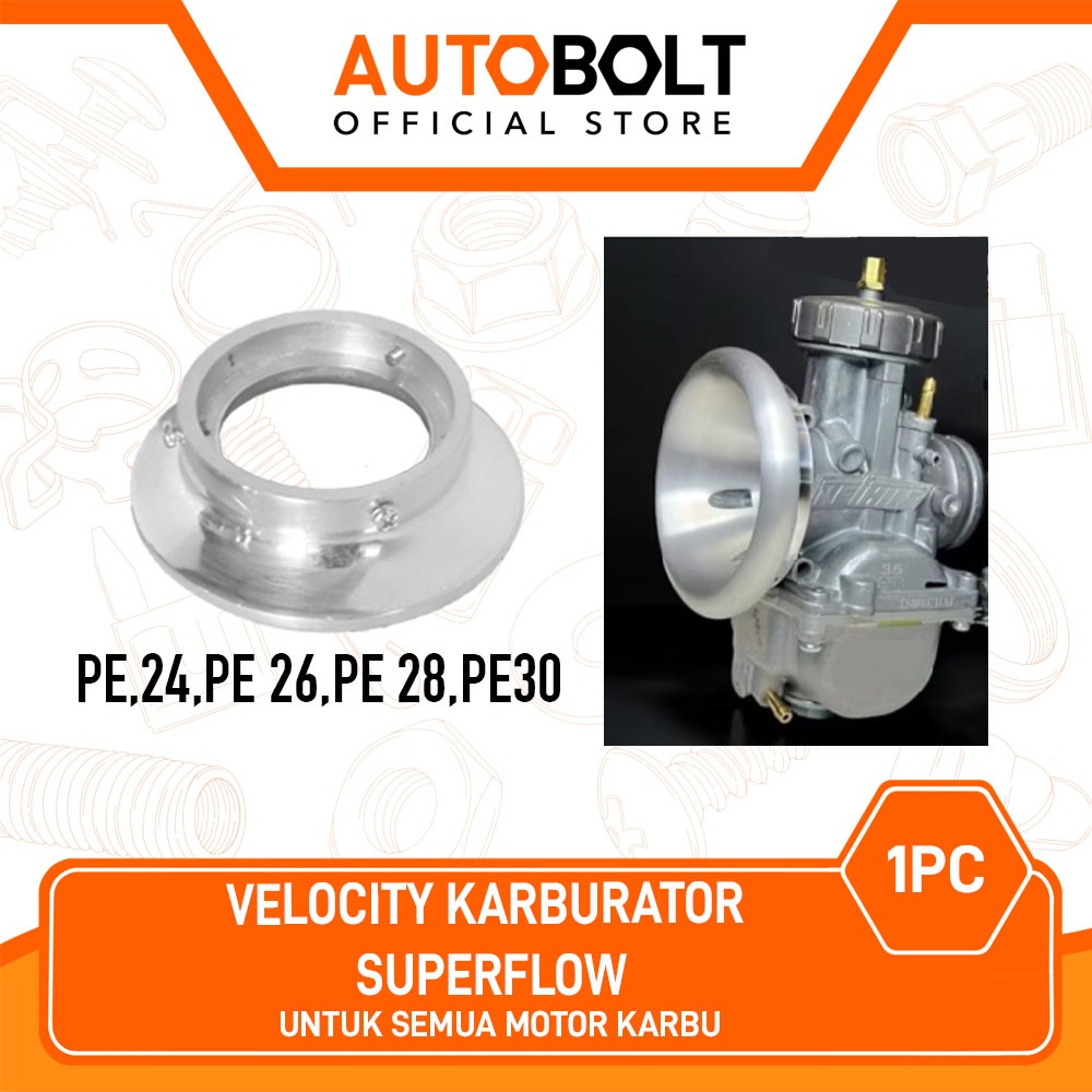 Velocity Karburator Superflow PWK/PE 24 26 28 30 Grand Supra Old Beat Scoopy Spacy Corong Moncong Ve