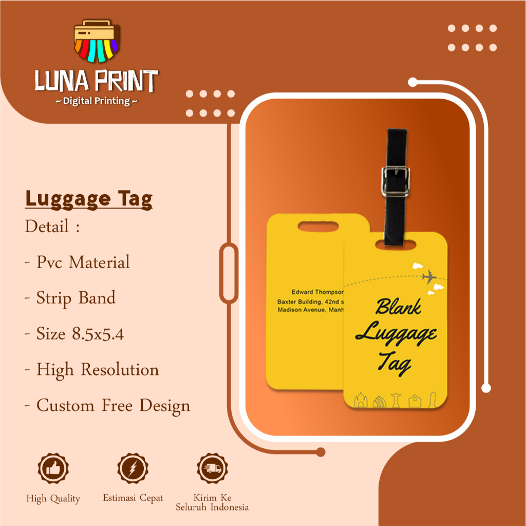 Luggate Tag Custom, Tag Koper Custom Print