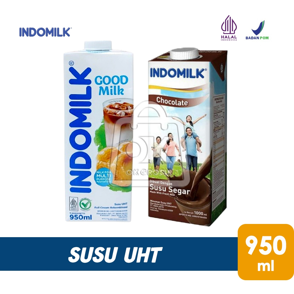 

Susu Indomilk UHT Plain / Cokelat (950 ml)