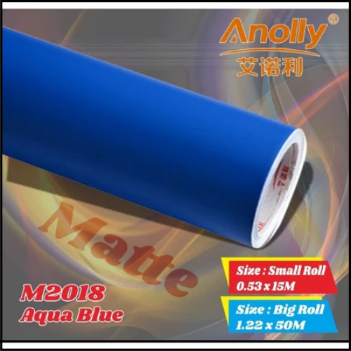Sticker Stiker Skotlet Aqua Blue Biru doff Anolly m 2018 lebar 50cm - permeter