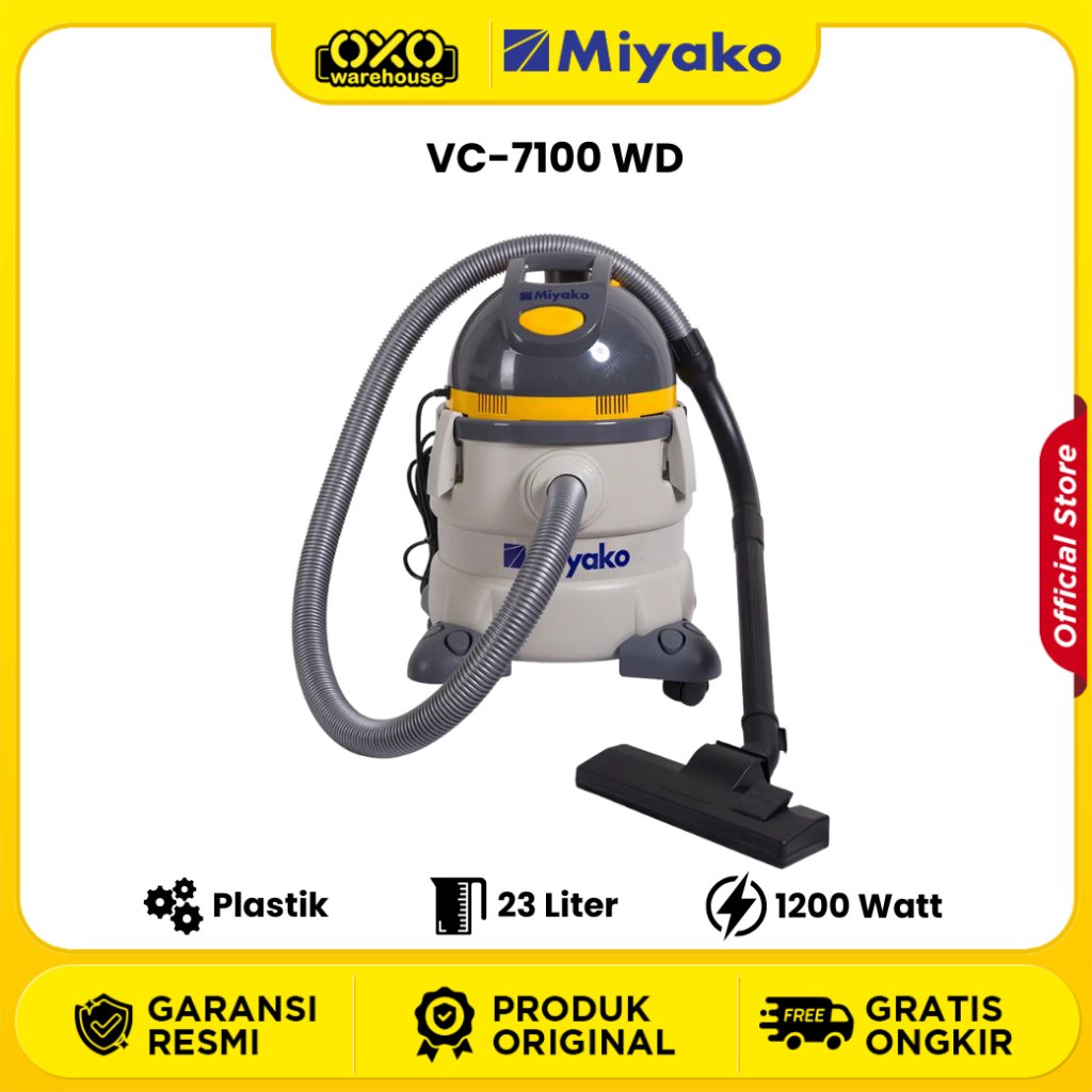 Miyako Vacuum Cleaner VC-7100 WD 25 L Penghisap Debu Low Watt Garansi Resmi
