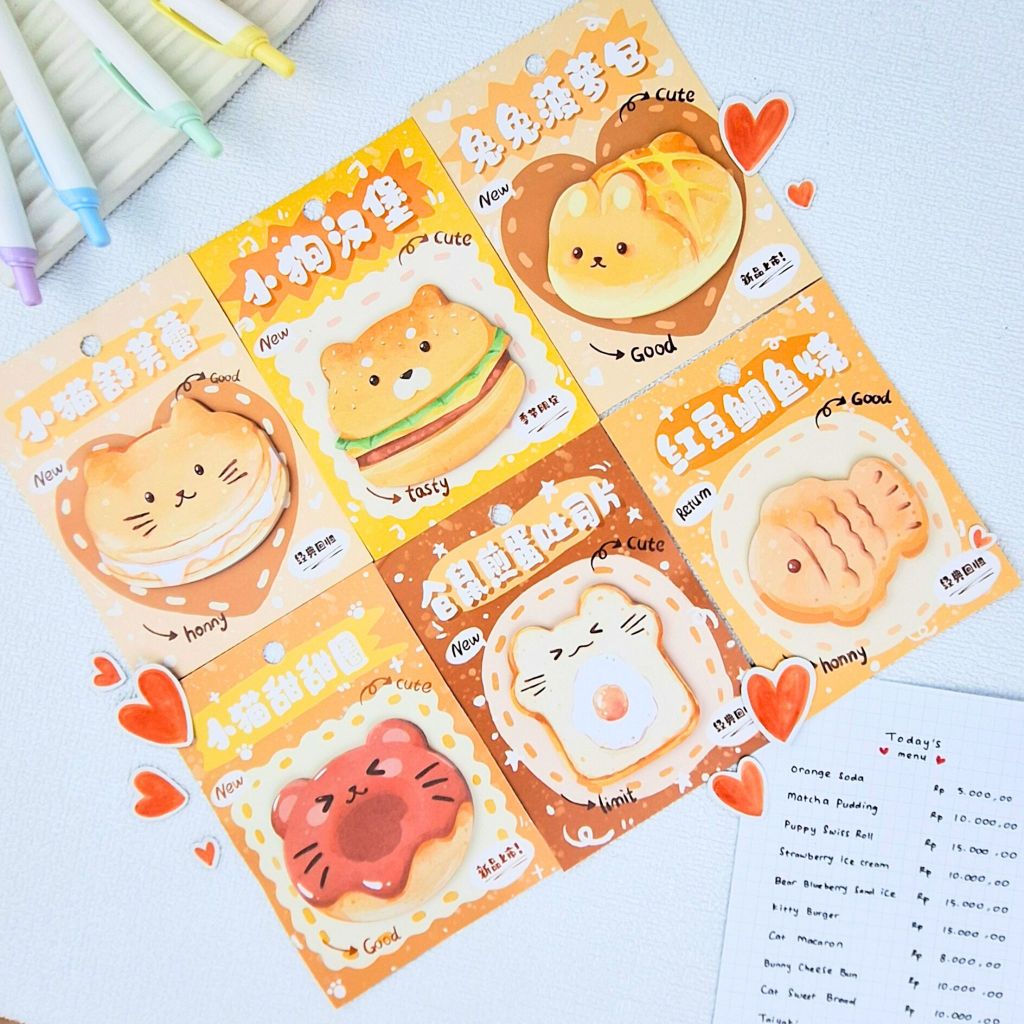 

FRUIT AND BRAED STICKY NOTES memo full motif dan colorfull aesthetic
