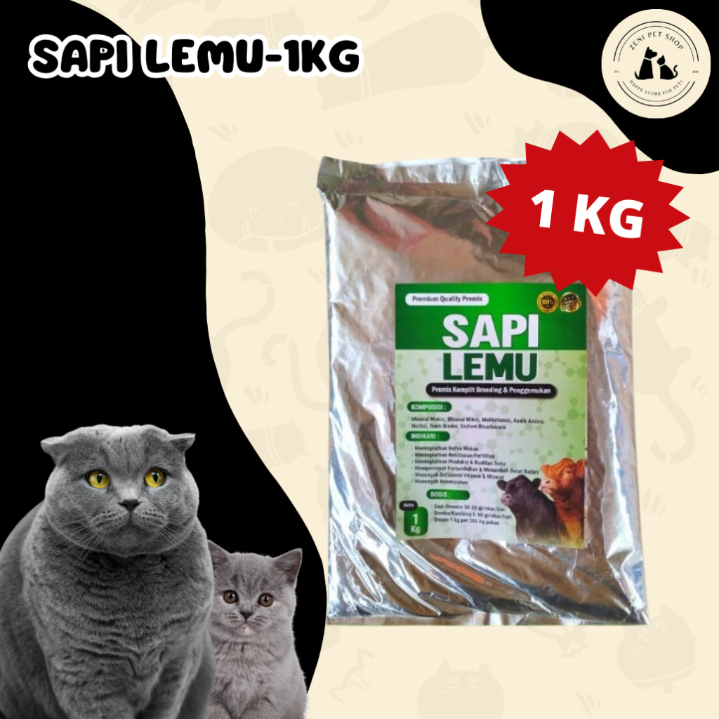 Premix Sapi Lemu 1 kg - Premix Sapi Penggemukan - Premix Sapi Kontes 1 kg - Premix Sapi Bagus