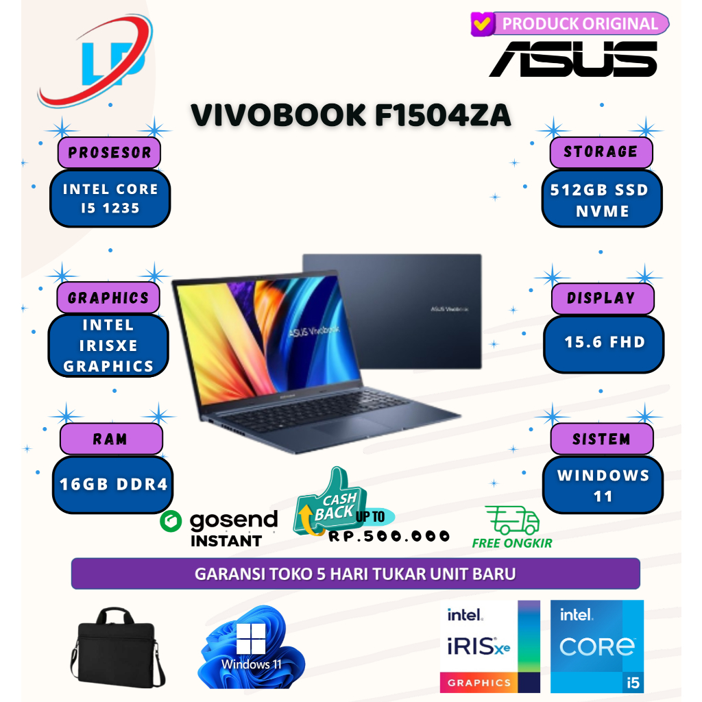 Asus vivobook f1504za i5 1235 16gb 512gb 15.6 fhd
