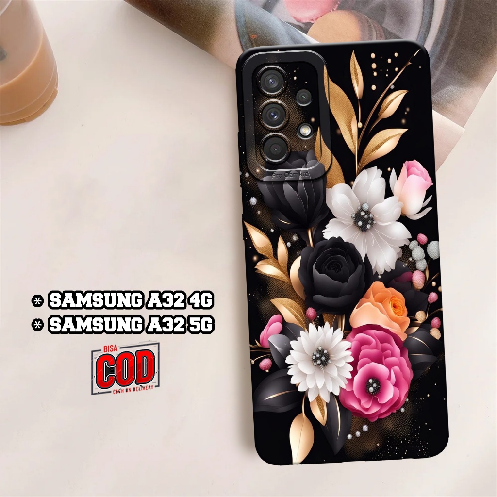 Migun Case - Case Samsung A32 4G / A32 5G - Motif Bunga - Casing Samsung A32 4G / A32 5G - Softcase 