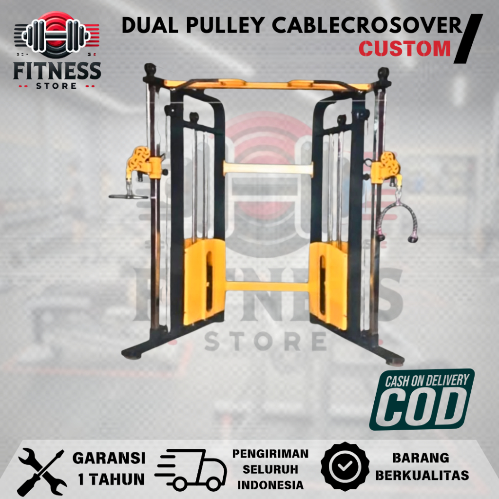 Duall pulley cable crosover Alat Fitness Angkat Beban Custom - Alat Fitness Rumahan
