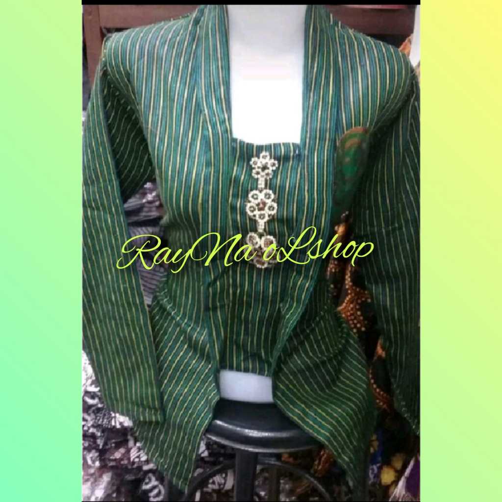 PAKAIAN TENUN ADAT JAWA WANITA UKURAN JUMBO, KEBAYA LURIK HIJAU, KEBAYA MERAH, KEBAYA COKLAT, KEBAYA