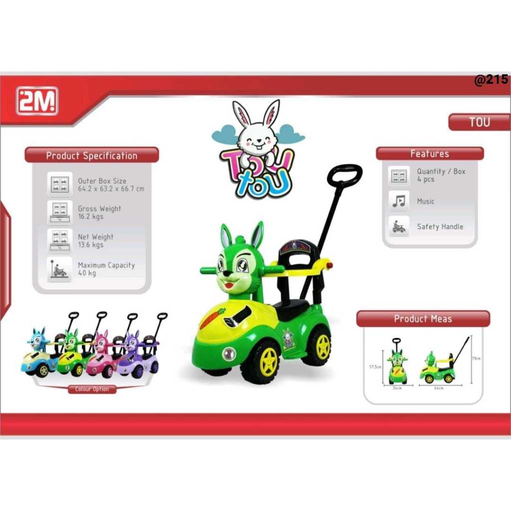 2M Mobil Dorong Anak TouTou -  Mainan Mobil Dorong Anak