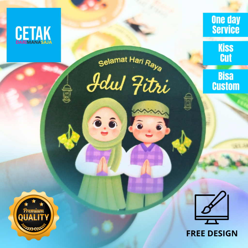 

8-10 STIKER TOPLES LEBARAN IDUL FITRI / STIKER LEBARAN IDUL FITRI / STICKER BULAT / STIKER KEMASAN