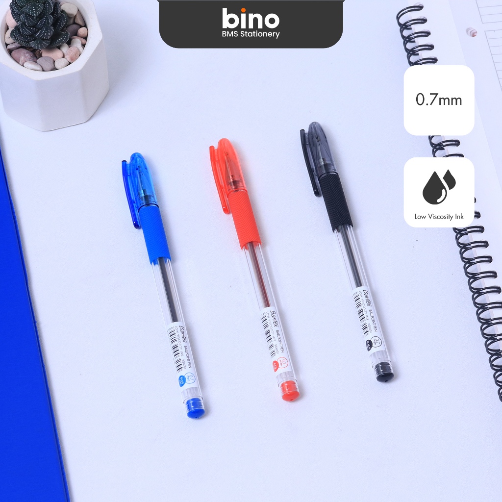 

[BMS Bekasi] Bantex Ballpoint Pen / Pulpen 0.7 mm Tinta Black Low Viscosity Comfortable Grip BG6001