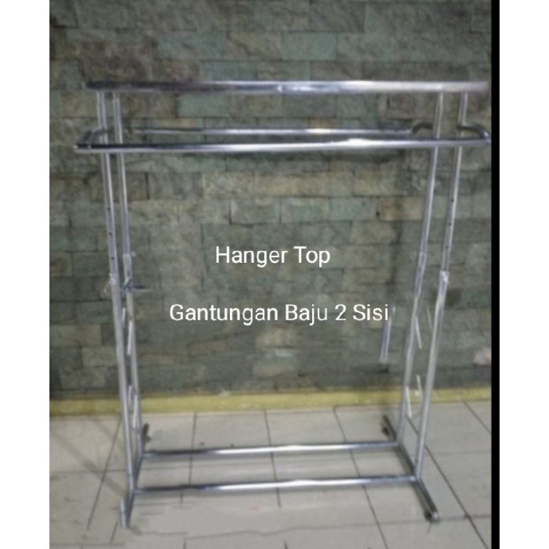 Gawang Baju 2 Sisi / Gantungan Baju 2 Sisi / Rak Baju 2 SIsi FullStainless Stainless