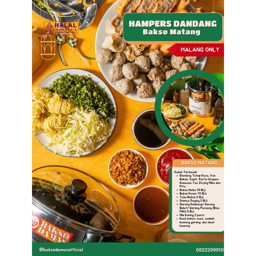 

Hampers Lebaran Paket Bakso Dandang Eksklusif (Bakso Damas Matang / READY TO EAT) Kurir Instant Only