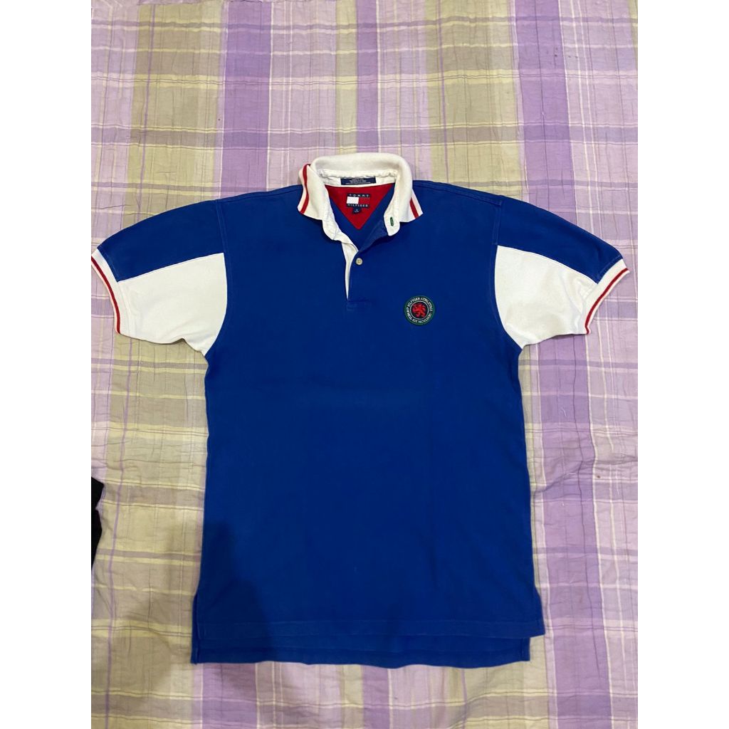 Kaos Polo Biru Lengan Pendek stussy