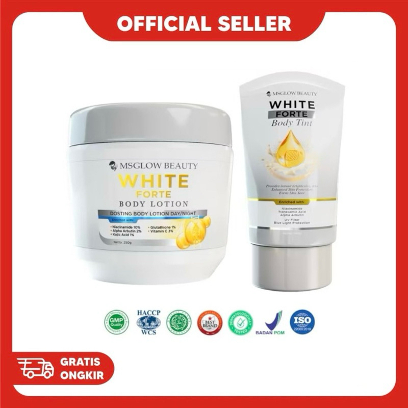 MS GLOW WHITE FORTE BODY LOTION DOSTING MS GLOW WHITE FORTE BODY TINT