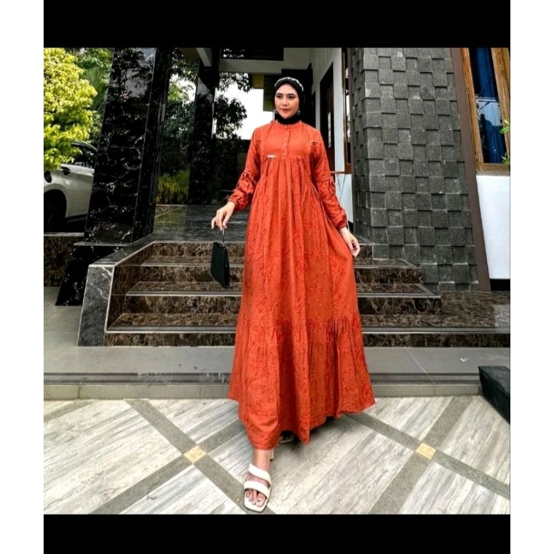 Gamis katun bordir premium
