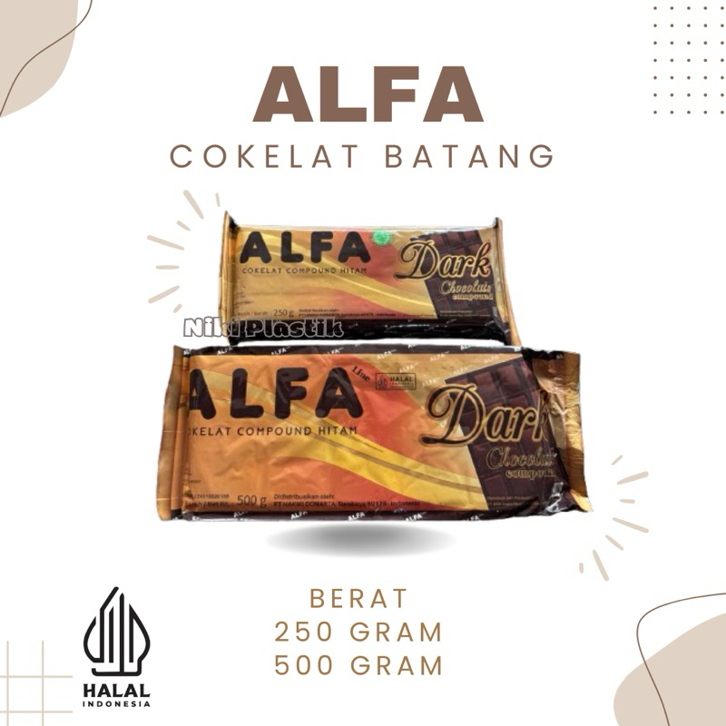 

Alfa Cokelat 250gram 500gram | Cokelat Baking Compound Hitam Manis