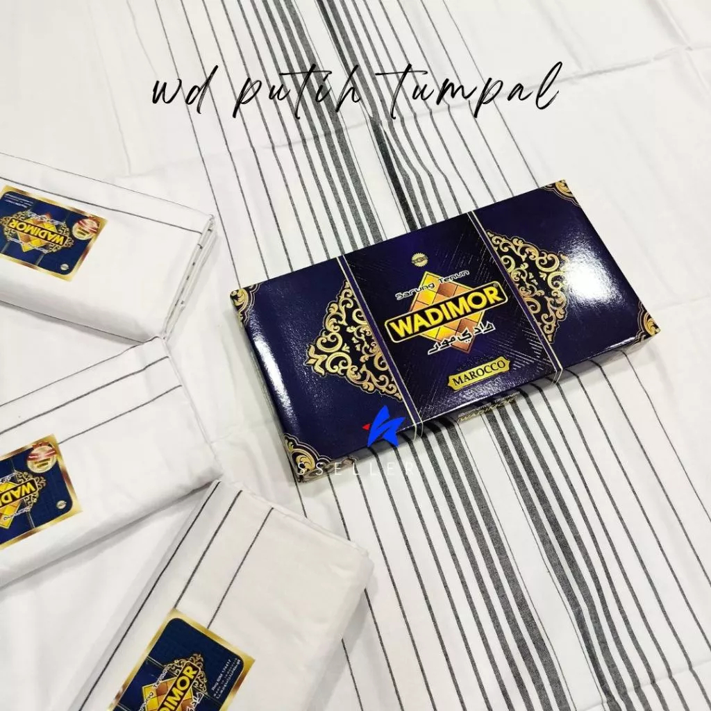Wadimor Sarung Motif Putih Tumpal