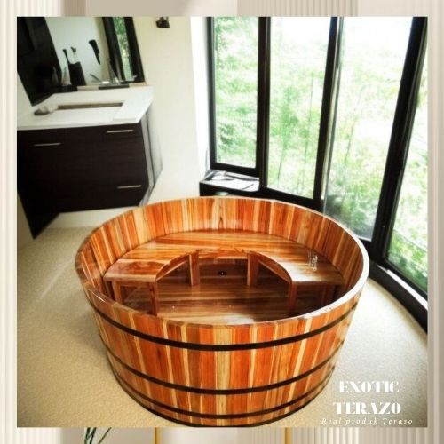 Bathtub Kayu Jati Model Jacuzzi