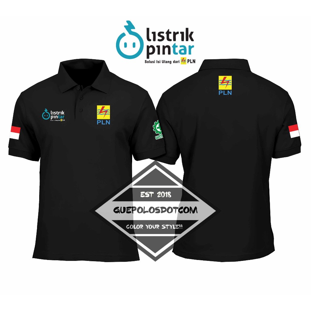 POLOSHIRT BERKERAH LOGO KECIL PLN - Baju Berkerah Listrik Pintar - POLO PLN KEREN - GUEPOLOS