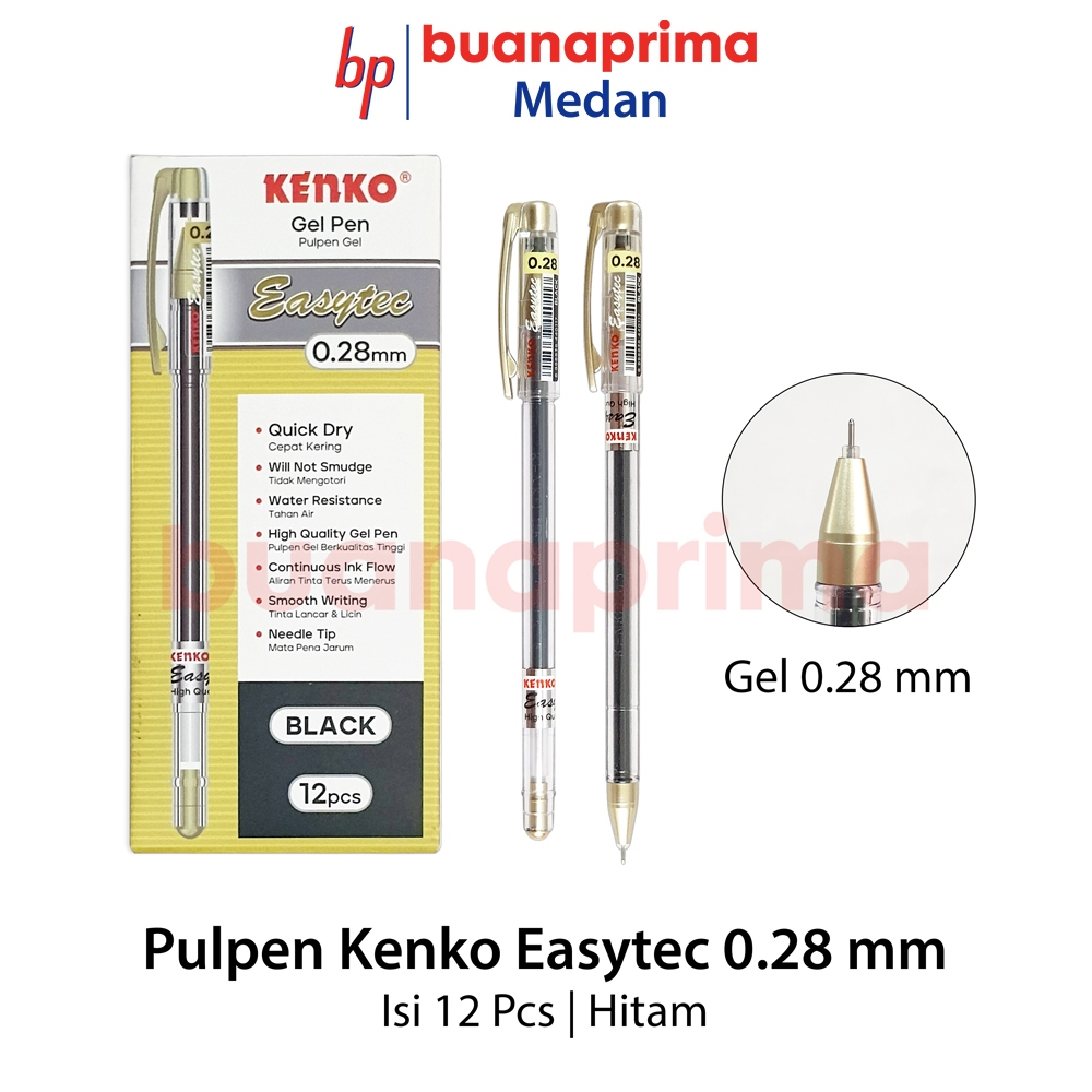 

Pulpen KENKO EASYTEC 0.28 mm Gel isi 12 pcs Pen Cair