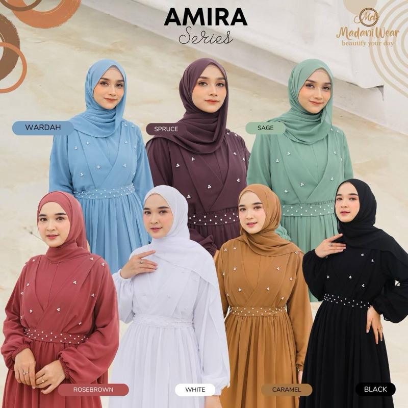 Amira Gamis Madani wear Gamis Ceruty Full furing