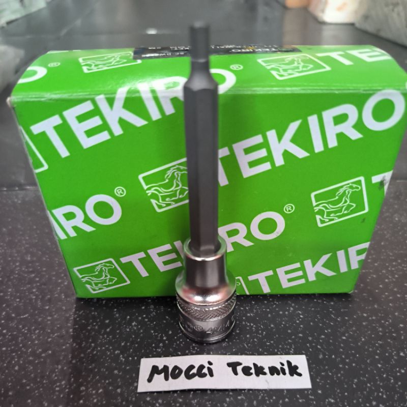 Kunci Mata Sok Shock Socket Model L Hex Bit 4mm H4 Panjang Tekiro 1/2