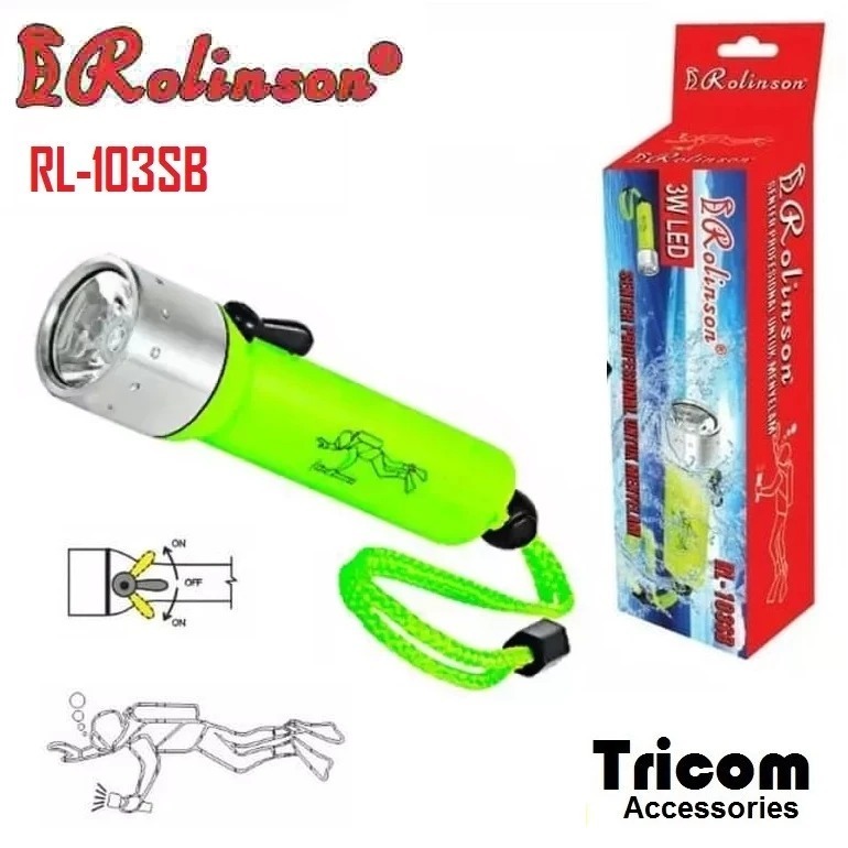 Senter Selam Anti Air Senter Led Diving Flash Rolinson RL-103SB Waterproof