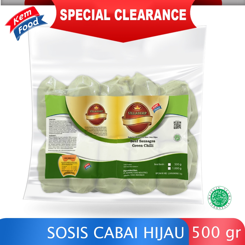 

Sosis Sapi Mini Cabai Hijau Villadorp 500gr (Clearance)