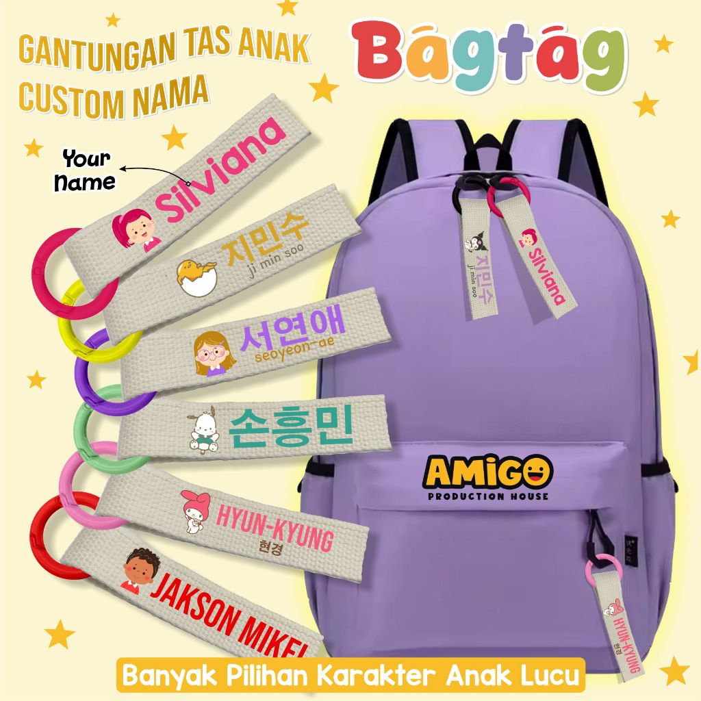 Gantungan Tas Anak Custom Bag Tag Anak Luggage Tag Name Tag Souvenir Ulang Tahun Anak