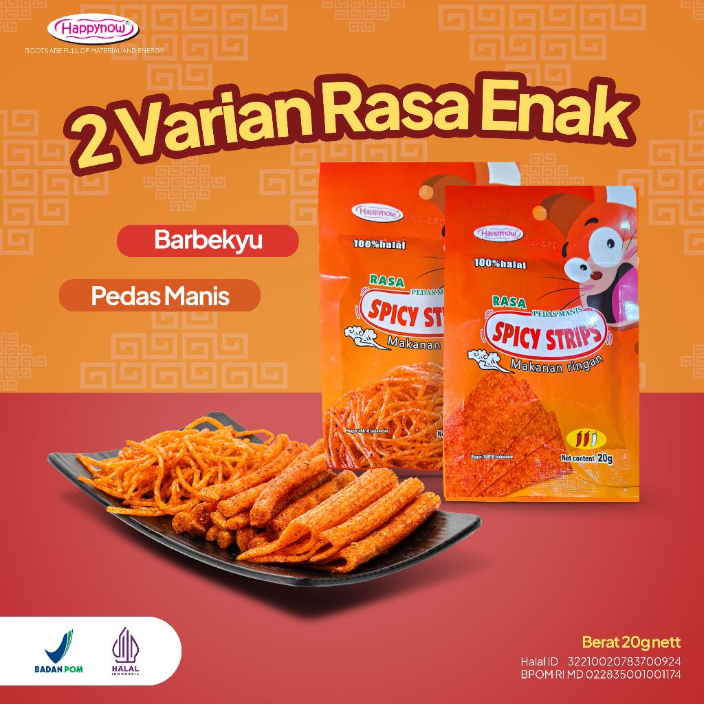 

happynow snack viral gluten spicy sticks enak halal dan BPOM aman dikonsumsi dan bergizi