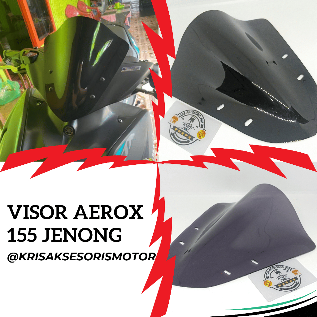VISOR AEROX 155 JENONG HITAM WINSIL AEROX NEW VISOR AEROX HITAM VISOR AEROX 155 SMOKE RYBEN