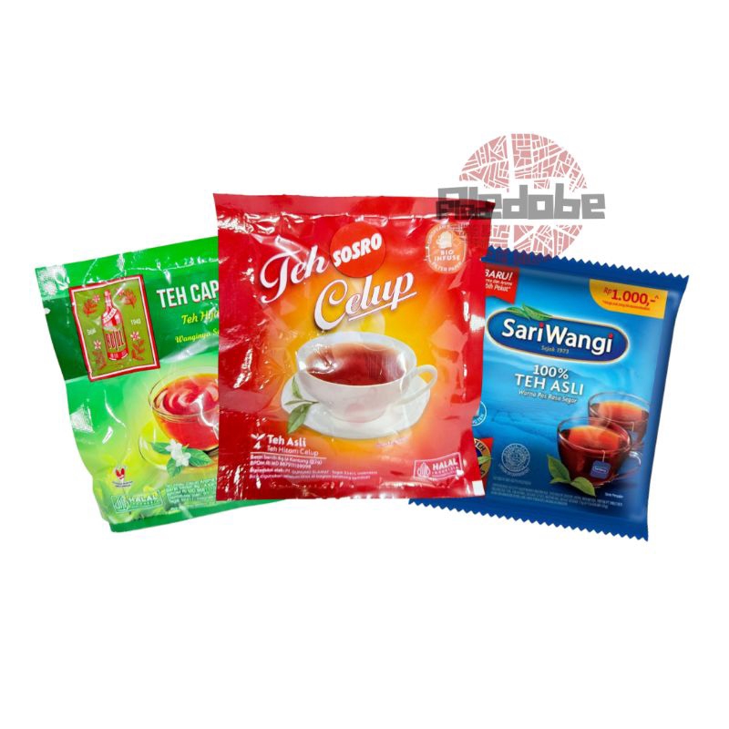 

Teh Celup Sachet Sosro/Cap Botol/Sariwangi (isi 4 Bag)