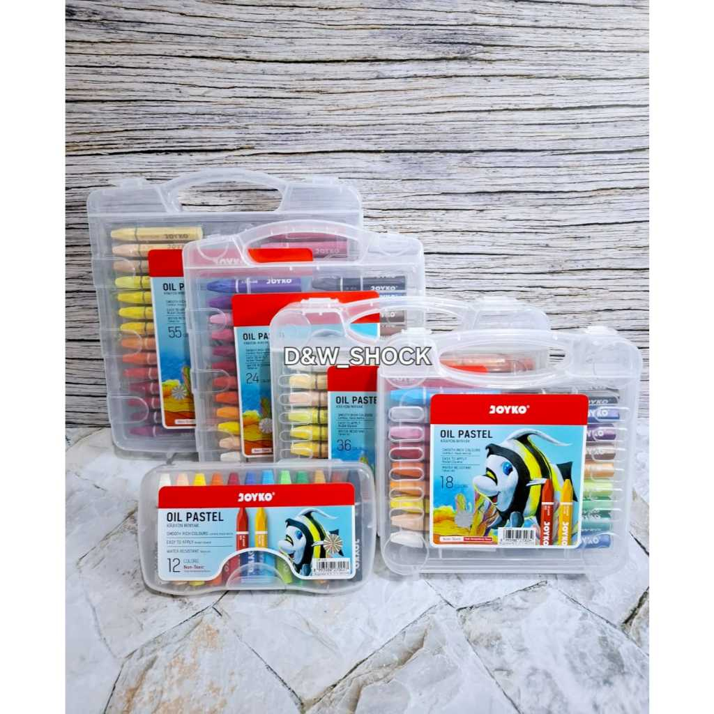 

Crayon Joyko 12 warna 18 warna,24 warna,36 warna,48 warna Dan 55 Warna / Oil Pastel Joyko