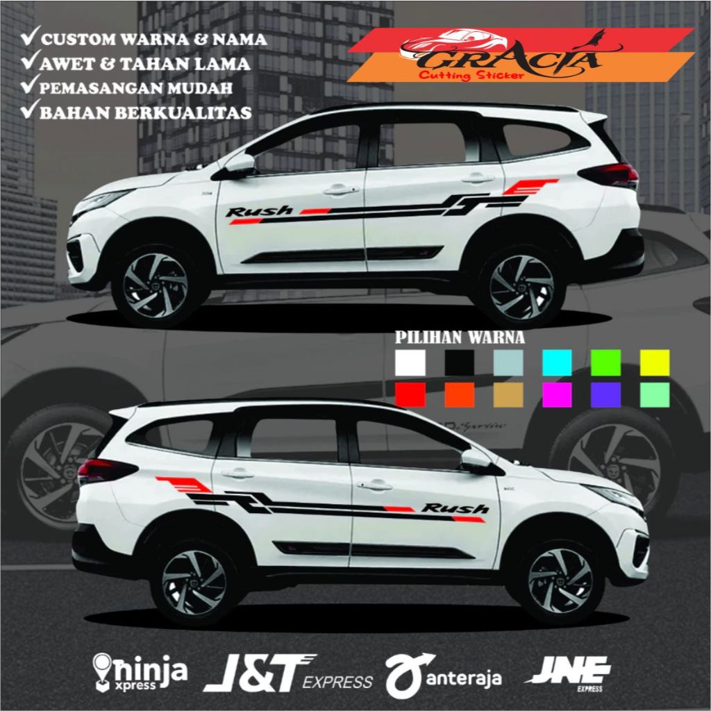 STICKER STIKER TOYOTA RUSH DAIHATSU TERIOS CUTTING STICKER MOBIL TOYOTA RUSH