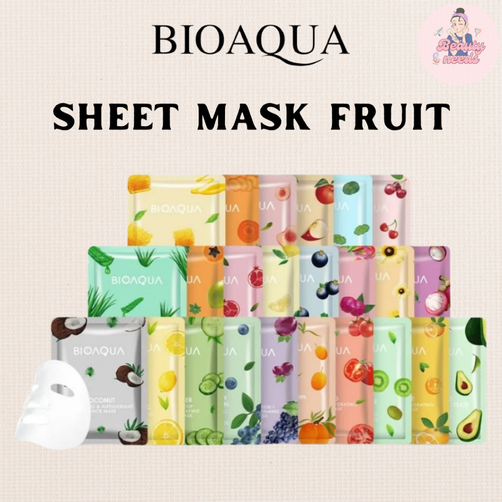 BIOAQUA SHEET MASK FRUIT | CENTELLA ANTIOXIDANT | GRAPEFRUIT | LEMON VIT C | POMEGRANATE
