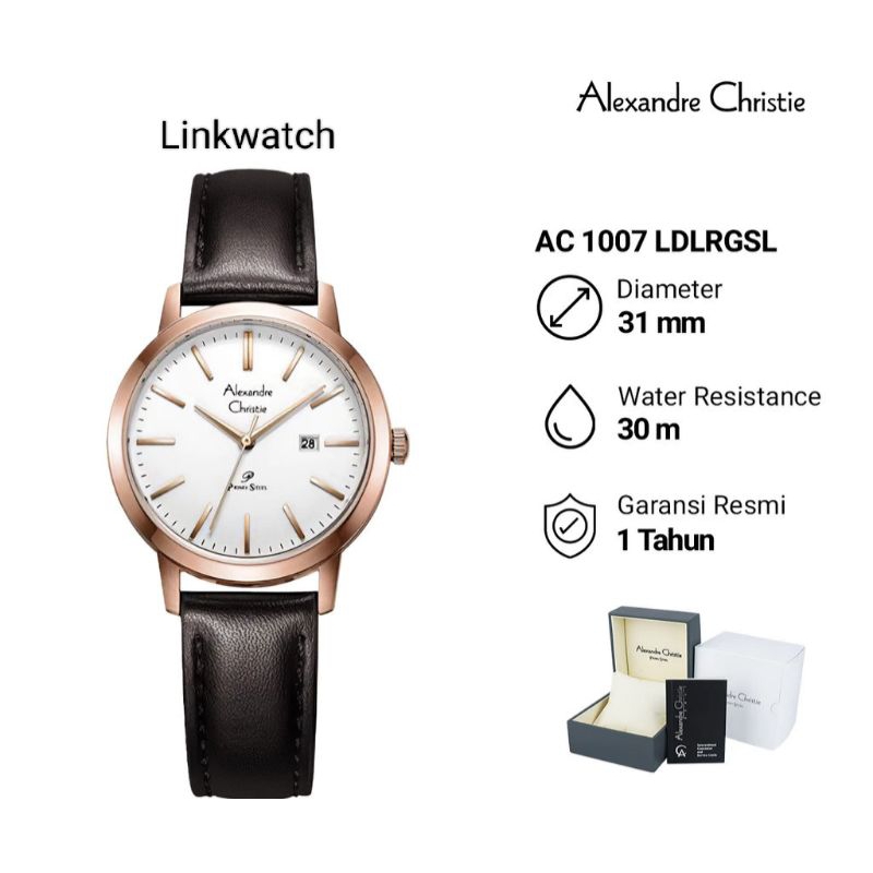 Jam tangan wanita Alexander Christie AC 1007 LDLRGSL Primo steel  Original Garansi Resmi