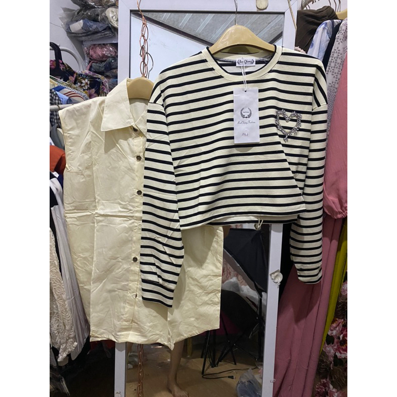 atasan  kemeja 2 in 1 vest BKK