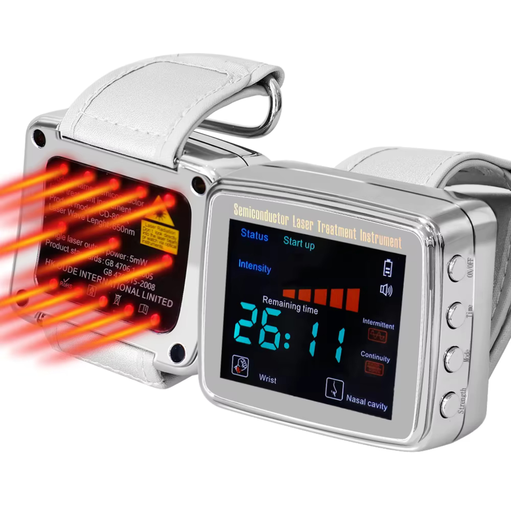 OPSLEA Jam Tangan Terapi Laser 13 Titik Laser Fisioterapi untuk stroke darah tinggi diabetes darah