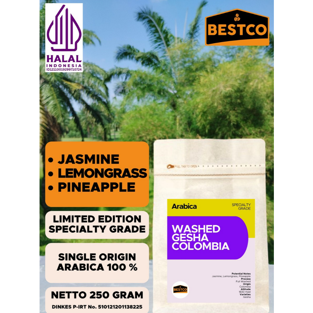 

Kopi Bestco Specialty Arabica Washed Gesha Colombia 250 gr