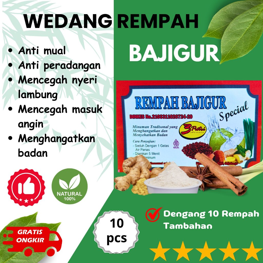 

Rempah Bajigur Spesial Minuman Tradisional Penghangat Badan - Wedang Rempah Bajigur isi 10 pcs
