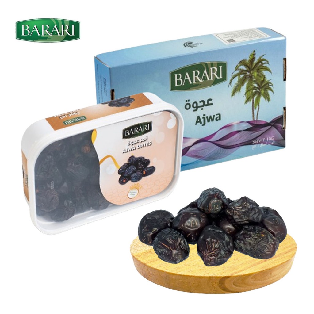 

Kurma Ajwa Premium Dates BARARI 1kg / 500gr | Buah Korma Ajwa Dates | Kurma Arab | Korma Nabi