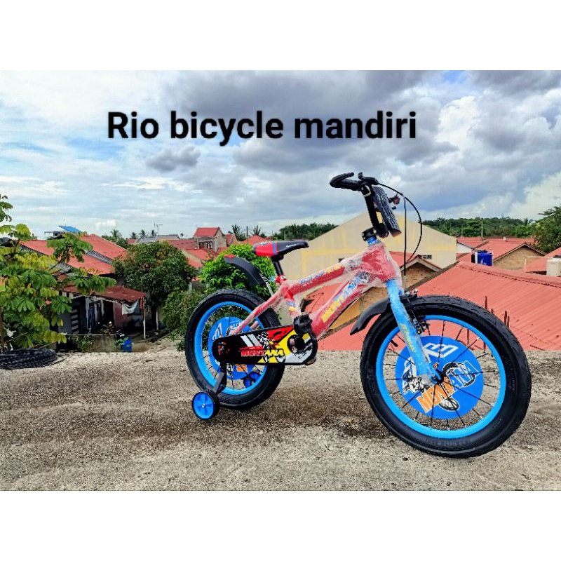 Sepeda bmx ring 18 ban besar mrek motana (warna merah-biru)