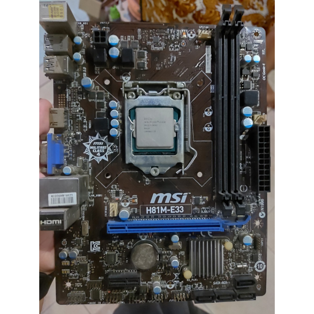 PAKET MOTHERBOARD MSI H81M-E33 PROCESSOR I5 4590, RAM 8GB CORSAIR VENGEANCE 8GB (4X2)