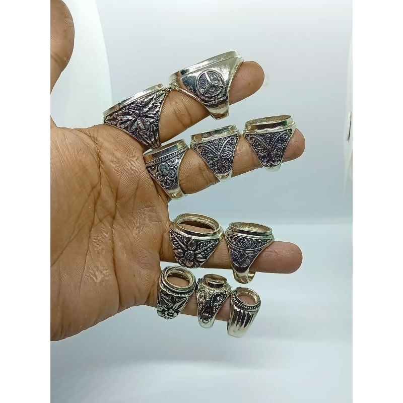 Ring , Cincin , Emban , Batu Akik Alpaka 1 kodi / 20 pcs
